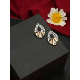 YouBella Silver Plated Artificial Stones Studded Contemporary Drop Earrings-picture-22