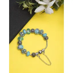 YouBella Silver Plated Blue Stylish Latest Crystal Bracelet-picture-17
