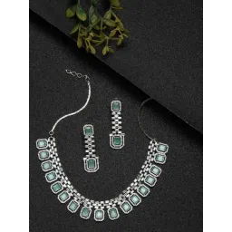 YouBella Silver Plated Celebrity Inspired Green Jewellery Set-picture-15