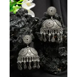 YouBella Silver-Plated Dome Shaped Jhumkas-picture-31