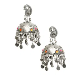 YouBella Silver-Plated Dome Shaped Jhumkas image 4