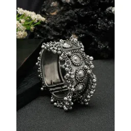 YouBella Silver-Plated Oxidised Cuff Bracelet-picture-39