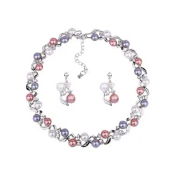 YouBella Silver Plated Stylish Latest Design Multi Color Jewellery Set-picture-20