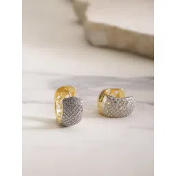 YouBella Silver-Plated White Hoop Stone Studded Earrings for Women-picture-11