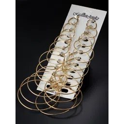 YouBella Women Set of 12 Gold-Plated Hoop Earrings-picture-22