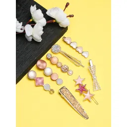 YouBella Women Set of 8 Gold-Plated Embellished Bobby Pins-picture-39