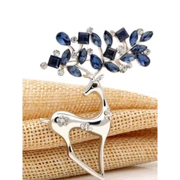YouBella Women Silver-Plated Deer Shape Brooch-picture-21