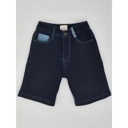 YOUMAA Boys Blue Cotton Solid Shorts-picture-19