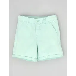 YOUMAA Boys Turquoise Cotton Solid Shorts-picture-43
