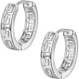 Gift Stainless Steel Hoop Stud Earrings for Men and Boys-image-0
