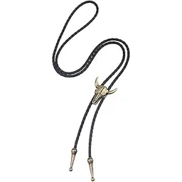 young & forever Valentine Gift Vintage Gold Black Leather Rope Buffalo Head Pendant Lariat Length Necklace for Men/Boys/Women/Girls Casual Everday Fancy Fashion Jewelry-picture-11