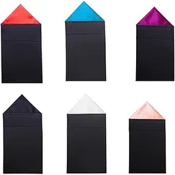 young arrow Men's Solid Color Pre Folded Pocket Square | Readymade Wedding Handkerchief for Suits, Blazers & Tuxedo (Pack of 6) (Triangle)-picture-34