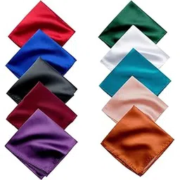 young arrow Satin Pocket Square for Men, Wedding Handkerchief for Suits, Blazers & Tuxedo, Men's Pocket Square Combo (Pack of 10)-picture-32