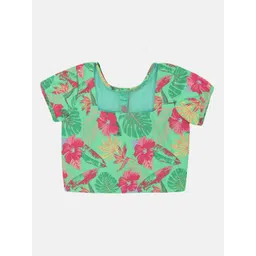 YOUNG BIRDS Girls Printed Square Neck Top With Skirt-picture-30