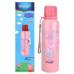 Youp Stainless steel pink color Peppa Pig kids water bottle OSCAR - 750 ml-image-45