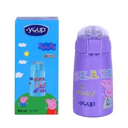 YOUP Stainless Steel Purple  Color Peppa Pig Theme Kids Insulated Double Wall Sipper Bottle ZESTY- 300 ml-picture-23