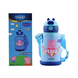 YOUP Stainless Steel Sky Blue Color Peppa Pig Kids Insulated Double Wall Sipper Bottle Zippy- 550 ml-picture-22