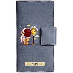 your gift studio Customized Leather Printed Travel Wallet with Name Engrave | Personalized Passport Holder, Travel Wallet, Passport Case for Men and Women | Leather Travel Wallet for Gift (Grey)-picture-50