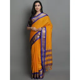 yourwish Checked Woven Design Zari Garad Saree-picture-14