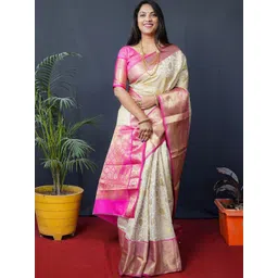 yourwish Ethnic Motifs Zari Silk Cotton Banarasi Saree-picture-26