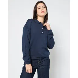yousta Women Pullover with Ribbed Hem image 1
