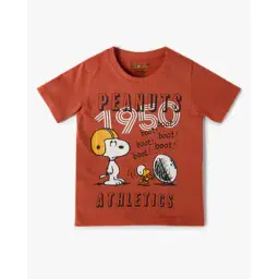 yousta Boys Peanuts Print Regular Fit Round-Neck T-Shirt-picture-17