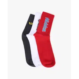 yousta Men Pack of 3 Typographic Print Ankle Length Socks-picture-25