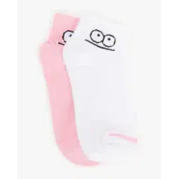 yousta Pack of 2 Women Self-Design Casual Socks-picture-37