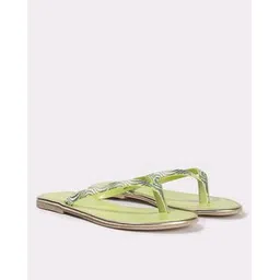 yousta Women Embellished Thong-Strap Flip-Flops-picture-34