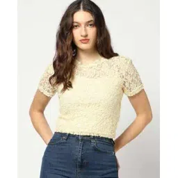 yousta Women Floral Lace Regular Fit Top-picture-10
