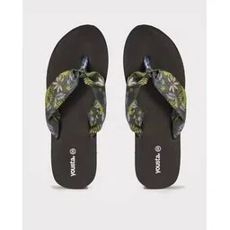 yousta Women Leaf Print Thong-Strap Flip-Flops-picture-48