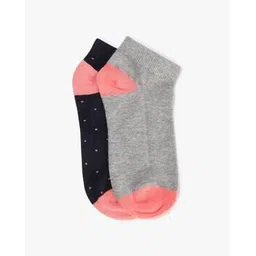 yousta Women Pack of 2 Colourblock Ankle-Length Socks-picture-19