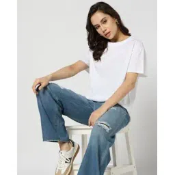 yousta Women Regular Fit Crew-Neck Cotton T-Shirt-picture-43