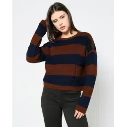 yousta Women Striped Round-Neck Pullover-picture-10