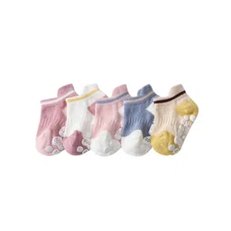 YOUSTYLO Infant Kids Pack Of 5 Patterned Cotton Ankle-Length Socks-picture-53