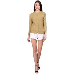youth robe - premium brand Women's Acrylic Woolen Cardigan - Self Design Full Sleeve Cable Button Sweater, Regular Fit Round Neck For Winter Wear (Cream), Free Size-picture-11