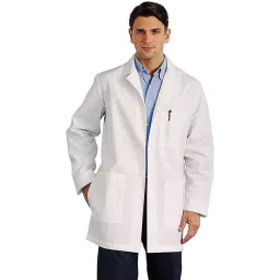 Youth Robe Full Sleeve White Poly Cotton Lab Coat for Men (Size XL)-picture-20