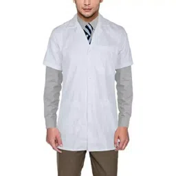 Youth Robe YR Short Sleeve White Cotton Lab Coat for Men (Size XXL)-picture-11