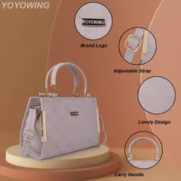 yoyowing PU Synthetic Leather Women's Satchel Bag | Ladies Purse Handbag image 2