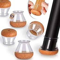 YOZON 2023 New Chair Leg Floor Protector Chair Sliders Floor Protector Rubber Chair Leg Protectors For Hardwood Floors Felt Furniture Pads Silicone Caps 16Pack Clear Medium (Fit:0.71"-1.1")-picture-10