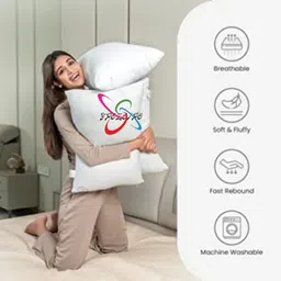 ypoloipo LUXURY Polyester Fibre Solid Sleeping Pillow Pack of 5 image 2