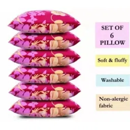 ypoloipo LUXURY Polyester Fibre Solid Sleeping Pillow Pack of 6-picture-27