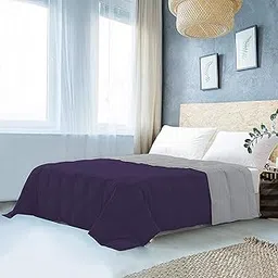 YRM Bedding's Microfiber 200 GSM All Season AC Comforter (92" x 106" Inches/233cm x 269cm) - King Size|Silver/Navy Blue-picture-19