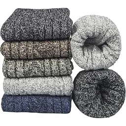 ysense beau 5pairs Women Merino Wool Socks Winter Thermal Soft Business Chunky Knitting Socks for Ladies Breathable Premium Hiking Socks Lightweight, Wool Socks Gift for Men Women（Pink+Purple+Black+Dark Grey）-picture-52