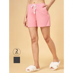 YU by Pantaloons Black & Pink Cotton Shorts - Pack Of 2-picture-11