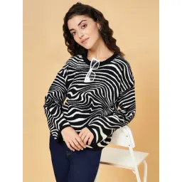 YU by Pantaloons Black Jacquard Pattern Sweater-picture-42