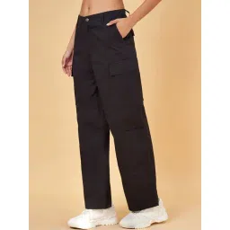 YU by Pantaloons Black Mid Rise Flared Pants-picture-47