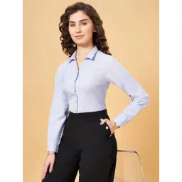 YU by Pantaloons Blue Comfort Fit Formal Shirt-picture-38