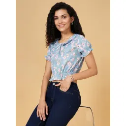 YU by Pantaloons Blue Cotton Printed Top-picture-28