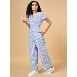 YU by Pantaloons Blue Cotton Striped Jumpsuit-picture-34